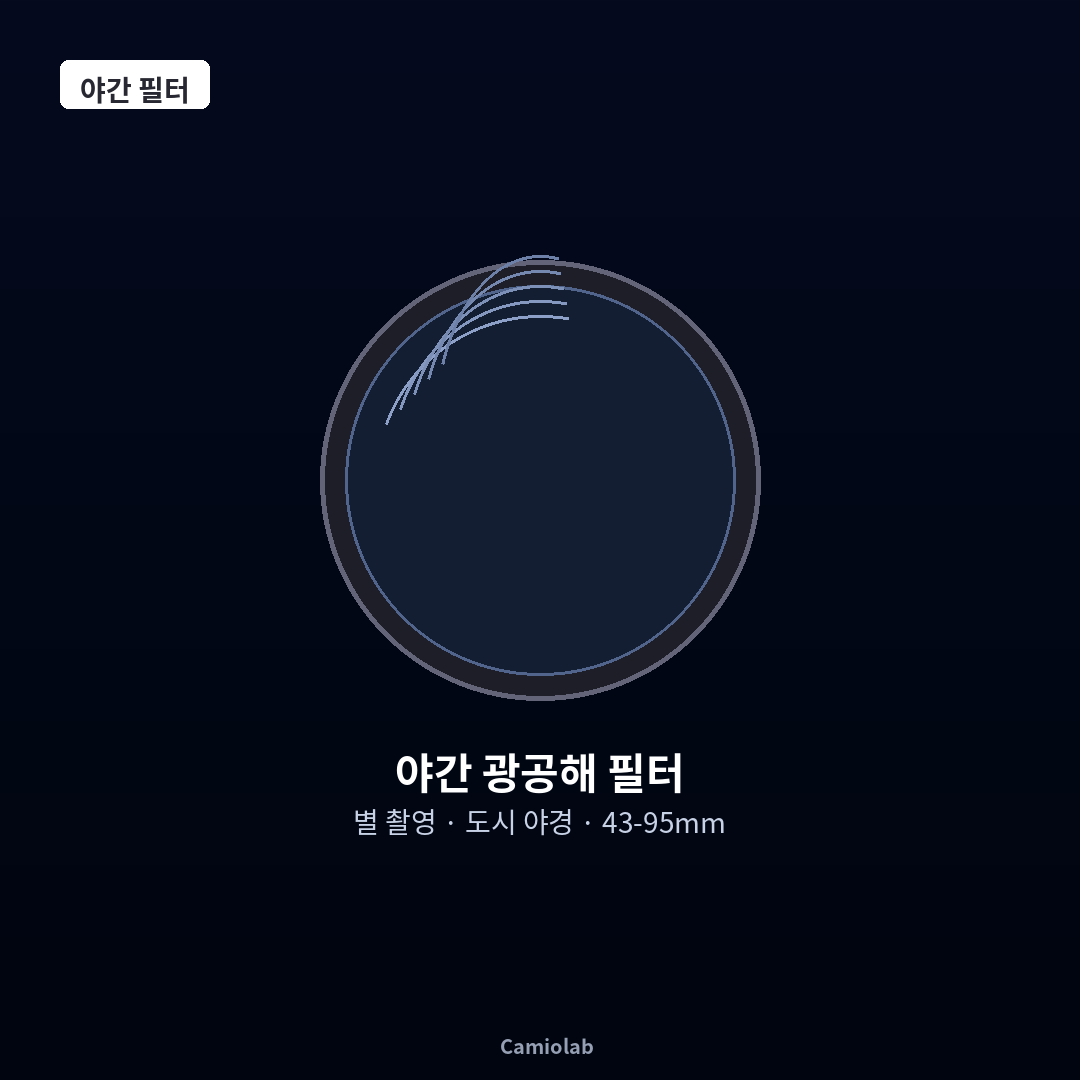 야간 광공해 필터 Natural Night 43-95mm 별 촬영 도시 야경